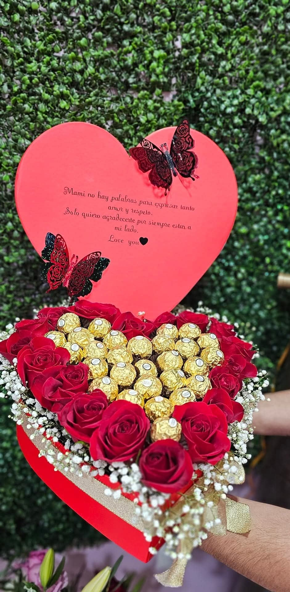 Heart Box With Roses and Chocolates