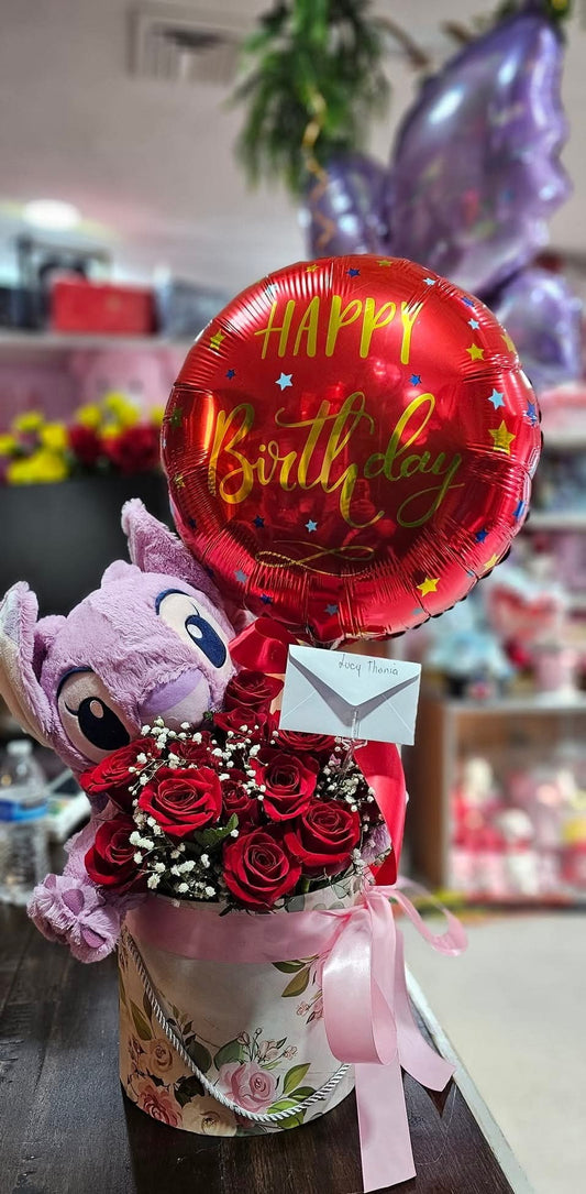 Birthday Bouquets With Teddy Bear and Chocolates