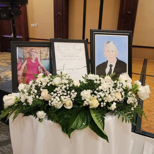 Sympathy White Rose Memorial Arrangement