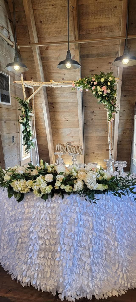 Rustic Sweetheart Table Floral Arrangement - Wedding Decor
