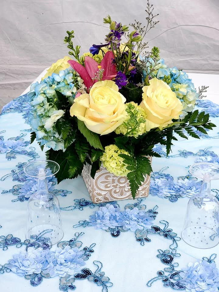 Vibrant Mixed Floral Centerpiece - Wedding & Event Decor