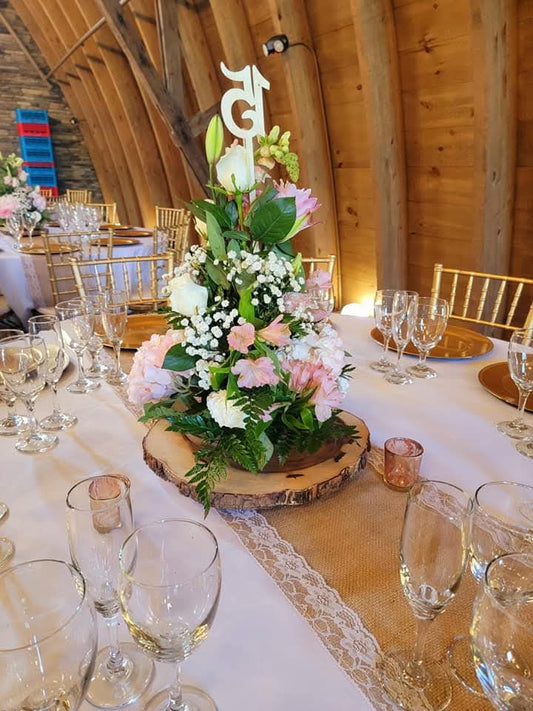 Rustic Floral Table Centerpiece - Wedding & Event Decor