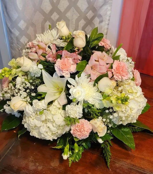 Delicate Pink & White Mixed Floral Arrangement